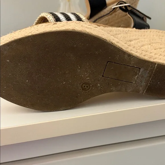 BCBGeneration Metallic Striped Espadrille Wedges - Picture 3 of 5